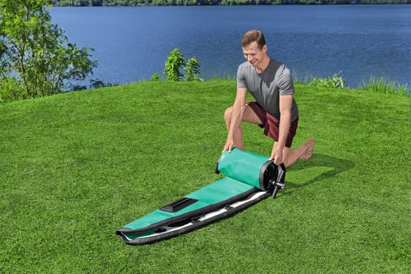 Uppblåsbar SUP Bestway Hydro Force Aqua Wander 10', 305 x 84 x 12 cm + paddel + handpump + transportryggsäck + reparationssats + sits + fotstöd