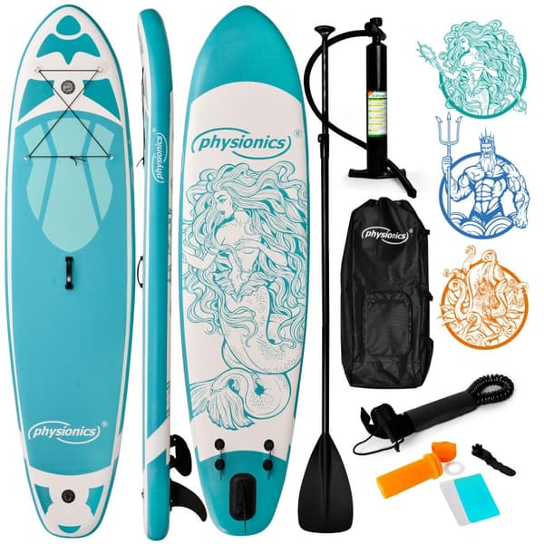 Stand Up Paddle Board - 366cm - Puhallettava SUP-lauta - Säädettävä mela - Käsipumppu - Reppu - Korjaussarja - Surffilauta - Nymph Minttu Vihreä