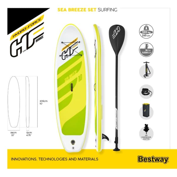 Hydro-Force Sea Breeze SUP Paddle Board 305 x 84 x 12 cm