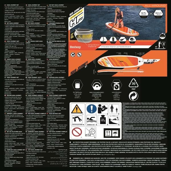 Bestway Hydro-Force oppusteligt paddleboardsæt Aqua Journey 65349