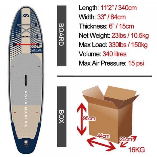 Aqua Marina Paddla Surf Set Magma 11´2´´ Guld 340 cm / 84 cm