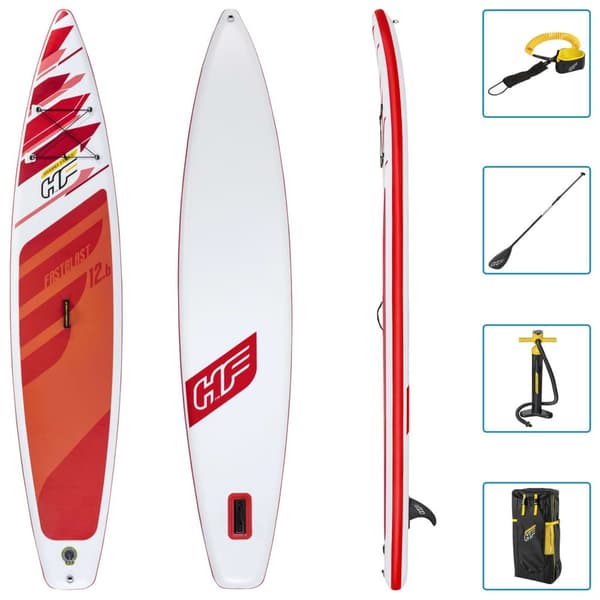 Bestway Uppblåsbar Paddel Surfset Hydro-force Fastblast Tech 12´6´´ Röd 381 cm / 76 cm