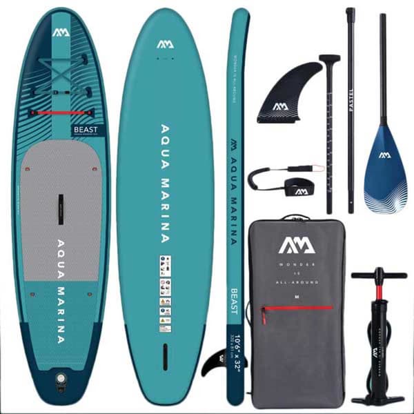 Aqua Marina Paddla Surf Set Beast 10´6´´ Blå 320 cm / 81 cm Ljusgrå, Turkos