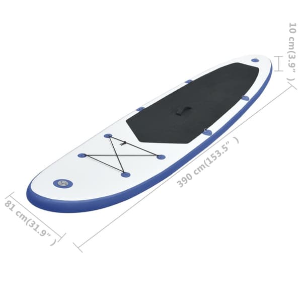 SUP surfingbräda uppblåsbar blå och vit