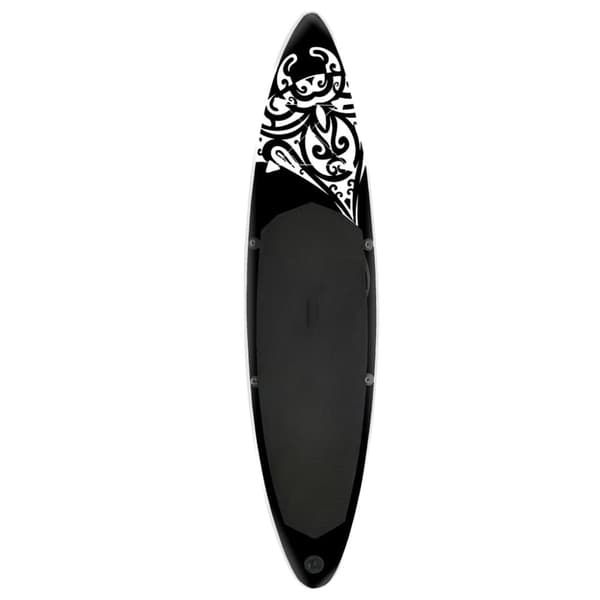 SUP-bräda uppblåsbar 366x76x15 cm svart