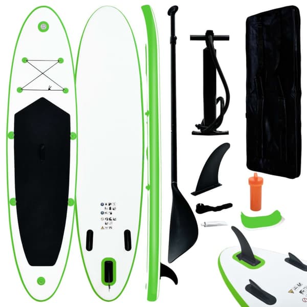 oppusteligt paddleboard grøn og hvid