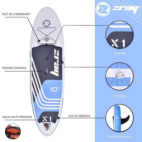 Zray X-rider X1 10´ 2 Combo Ilmatäytteinen Sup-lautasetti  310 cm / 81 cm