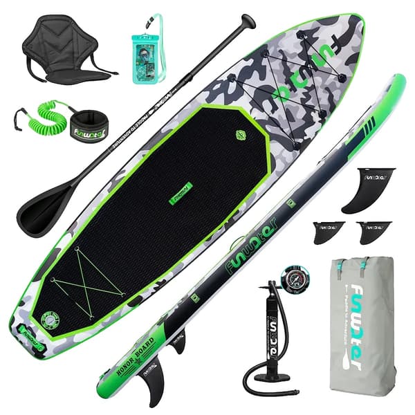 Uppblåsbar Stand Up Paddle Board, 10,8 fot lång, 33 tum bred,Funwater ära