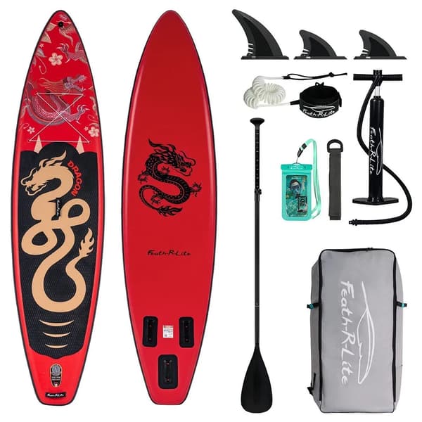 Stand Up Paddle Board, Letvægts PVC-konstruktion, 180 kg kapacitet,SjovVand SUPFR17S