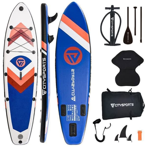 Ståupp Paddle uppblåsbar-SUP-bräda-320*80*15CM-upp till 160 kg-grön-blå
