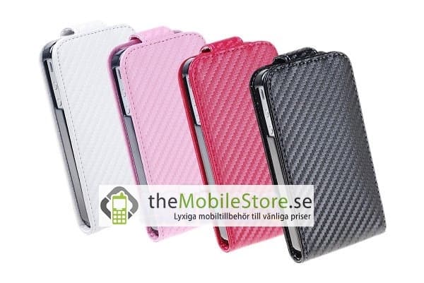 Carbon Fiber mobilväska till Apple iPhone 4S / 4 (Vit)