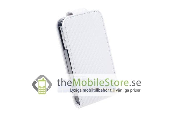 Carbon Fiber mobilväska till Apple iPhone 4S / 4 (Vit)