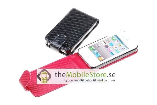 Carbon Fiber mobilväska till Apple iPhone 4S / 4 (Vit)
