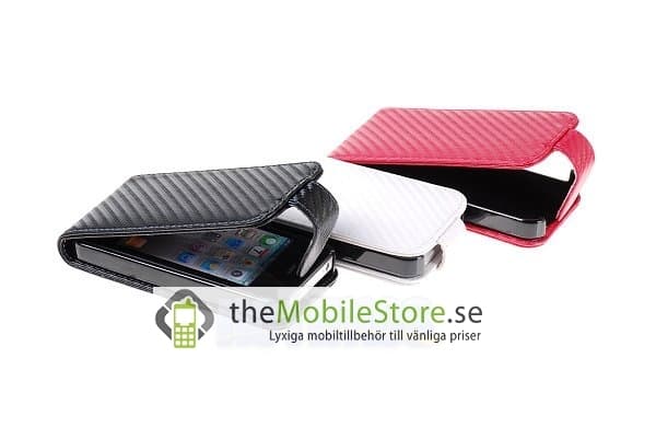 Carbon Fiber mobilväska till Apple iPhone 4S / 4 (Vit)
