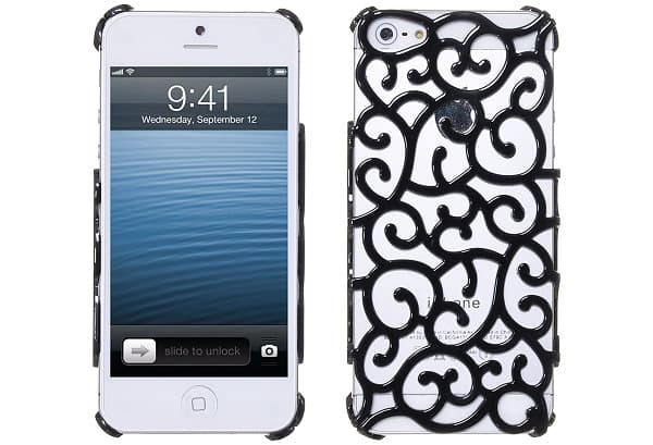 Mönstrat Baksideskal  till Apple iPhone 5/5S/SE (Svart)
