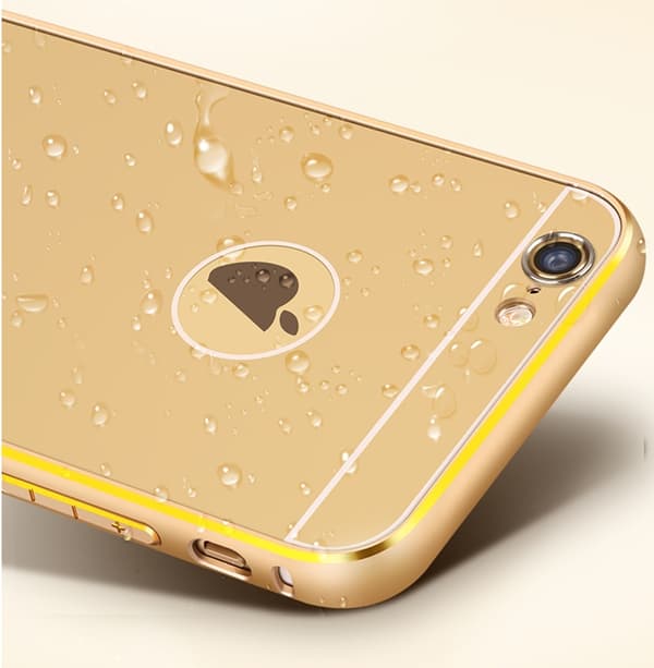 JFX Metallbumper-skal till iPhone 6 /6S (Rose gold - Gold)