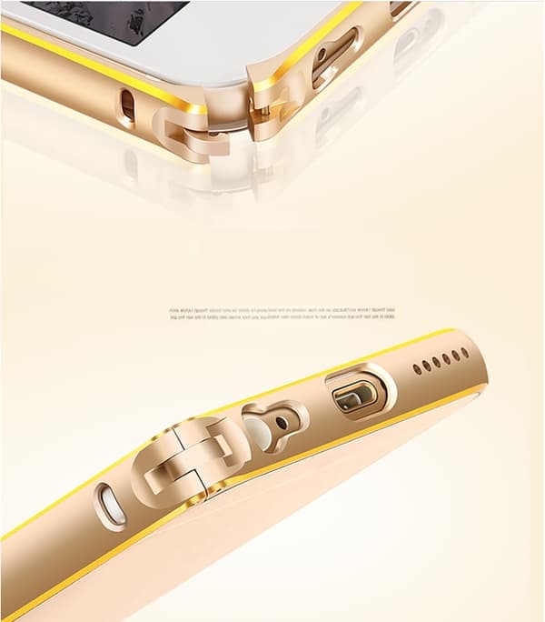JFX Metallbumper-skal till iPhone 6 /6S (Rose gold - Gold)