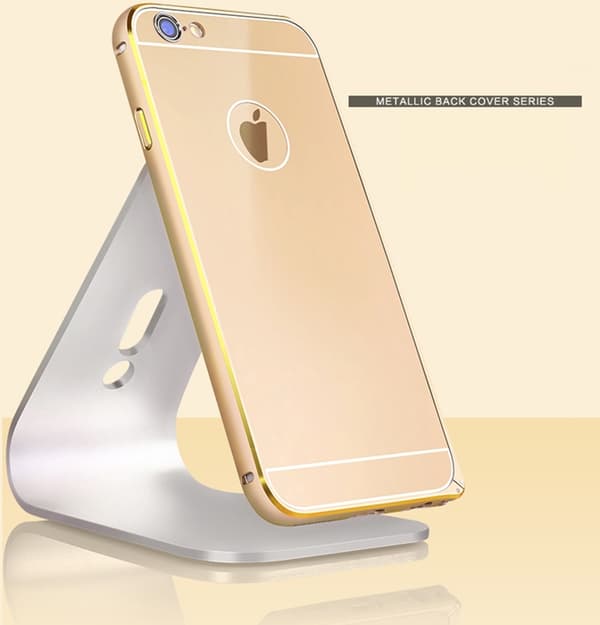 JFX Metallbumper-skal till iPhone 6 /6S (Rose gold - Gold)