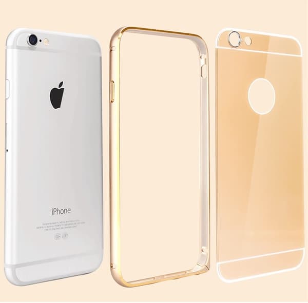JFX Metallbumper-skal till iPhone 6 /6S (Rose gold - Gold)