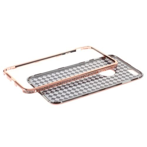 Rhinestone Bumper och Skal till Apple iPhone 6(S) Plus - Rose Gold