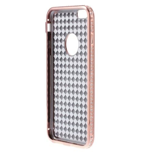 Rhinestone Bumper och Skal till Apple iPhone 6(S) Plus - Rose Gold