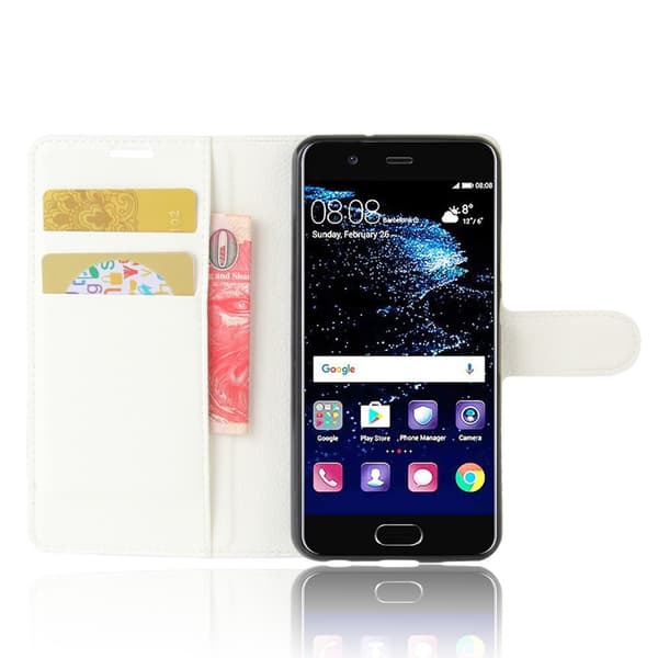 Litchi Plånboksfodral till Huawei P10 - Vit