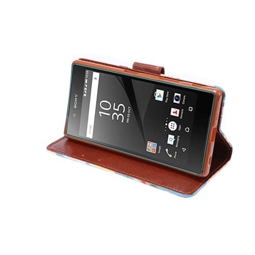 Plånboksfodral till Sony Xperia Z5 - Rosor Blå