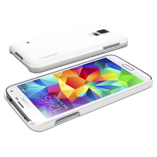 SPIGEN Ultra Fit Skal till Samsung Galaxy S5 (Vit) + Skärmskydd