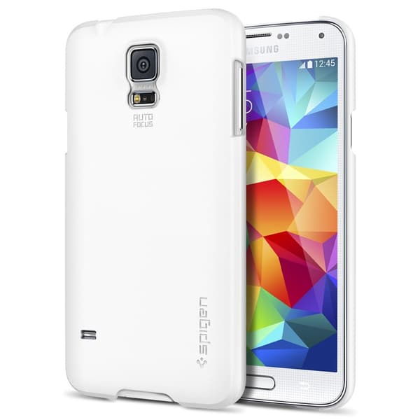 SPIGEN Ultra Fit Skal till Samsung Galaxy S5 (Vit) + Skärmskydd
