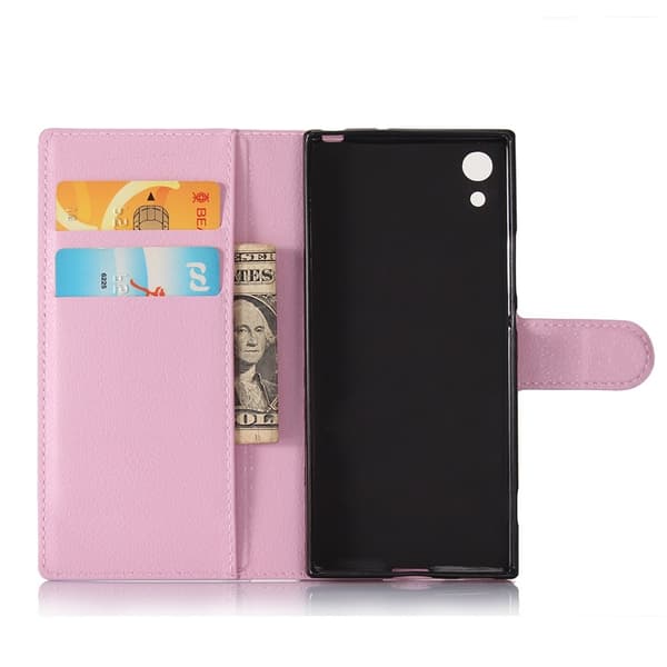 Litchi Plånboksfodral till Sony Xperia XA1 - Rosa