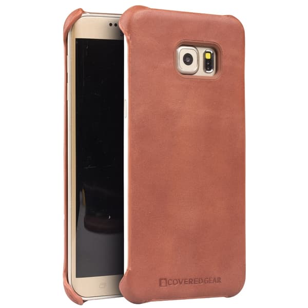 Boom Äkta Läder Skal Samsung S6 edge+ Brun