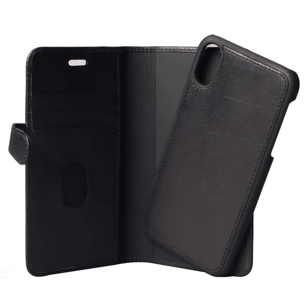 BUFFALO äkta läder Plånboksfodral iPhone XR - Svart