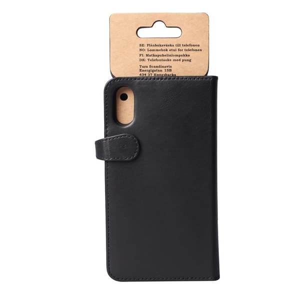 BUFFALO äkta läder Plånboksfodral iPhone XR - Svart