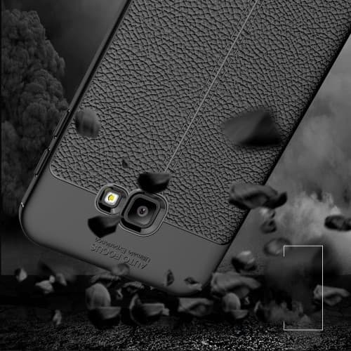 Litchi Skal till Samsung Galaxy J4 Plus - Svart