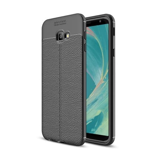 Litchi Skal till Samsung Galaxy J4 Plus - Svart