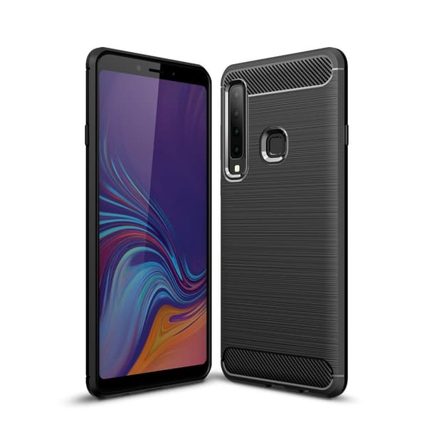 Carbon Brushed Mobilskal till Samsung Galaxy A7 (2018) - Svart