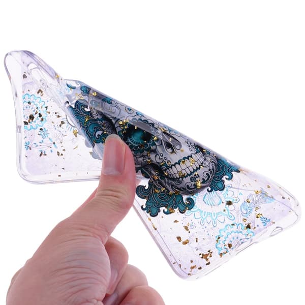 Glitter Mobilskal till Samsung Galaxy A50 - Skull