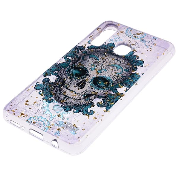 Glitter Mobilskal till Samsung Galaxy A50 - Skull