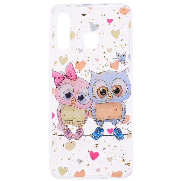 Glitter Mobilskal till Samsung Galaxy A50 - Ugglor