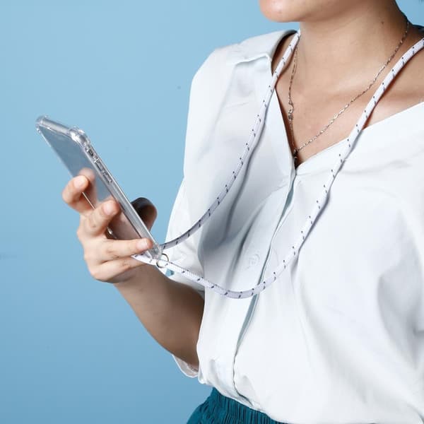 Boom iPhone XR skal med mobilhalsband- White Stripes Cord