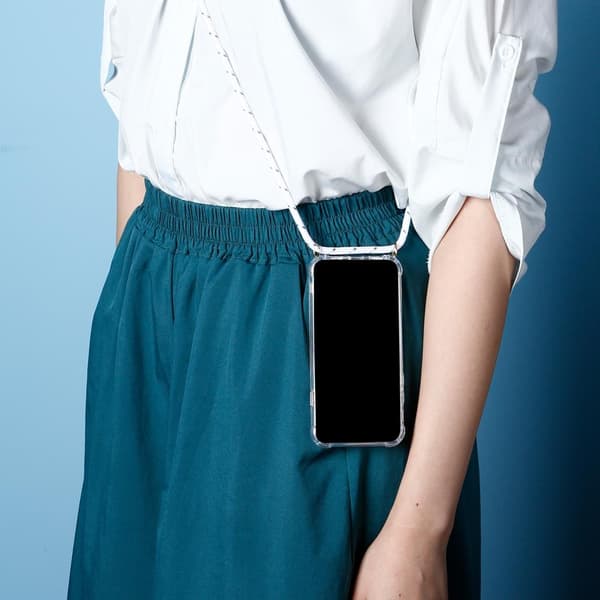 Boom iPhone XR skal med mobilhalsband- White Stripes Cord