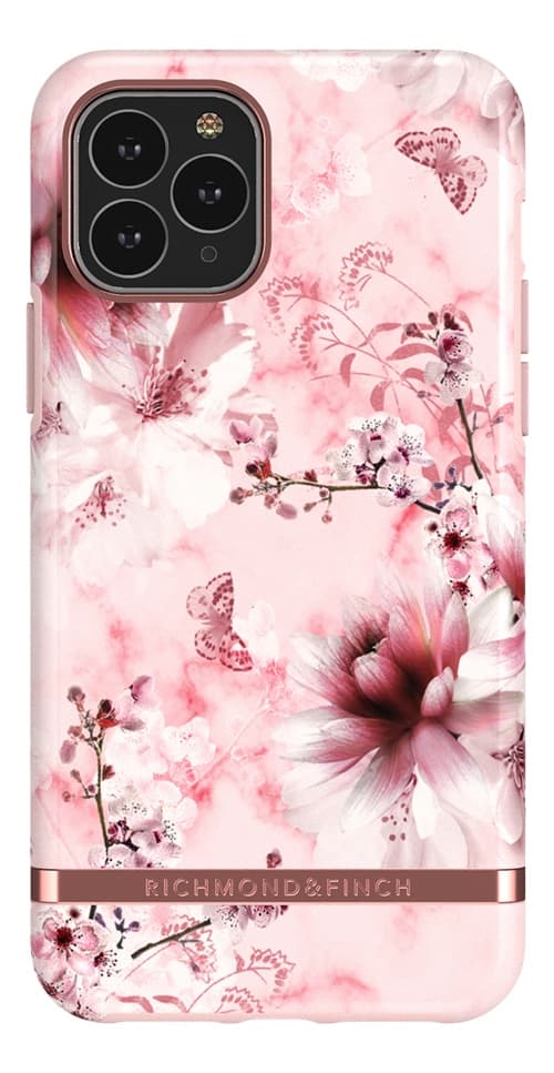 Richmond & Finch pink marble floral skal till iPhone 11 Pro Max - Rosa