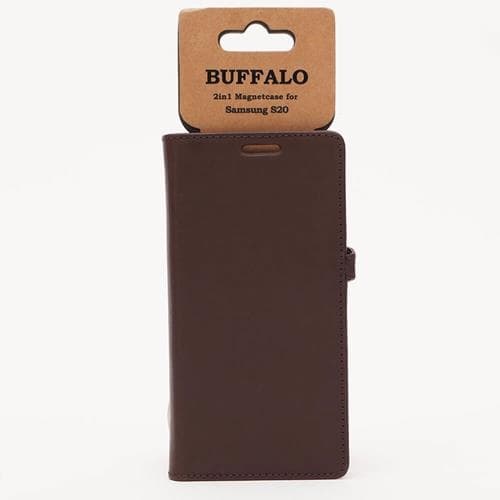 BUFFALO äkta läder Plånboksväska Samsung S20 - Brun