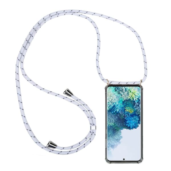 Boom Galaxy S20 mobilhalsband skal - White Stripes Cord