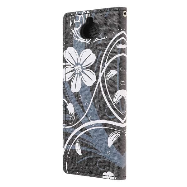 Plånboksfodral Sony Xperia 10 Plus - Svart med Blommor