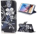 Miniatyrbillede 1 af 5: Plånboksfodral Samsung Galaxy S6 Edge Plus - Svart med Blommor