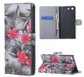 Pikkukuva 1 / 11: Plånboksfodral Sony Xperia M5 - Svartvit med Blommor