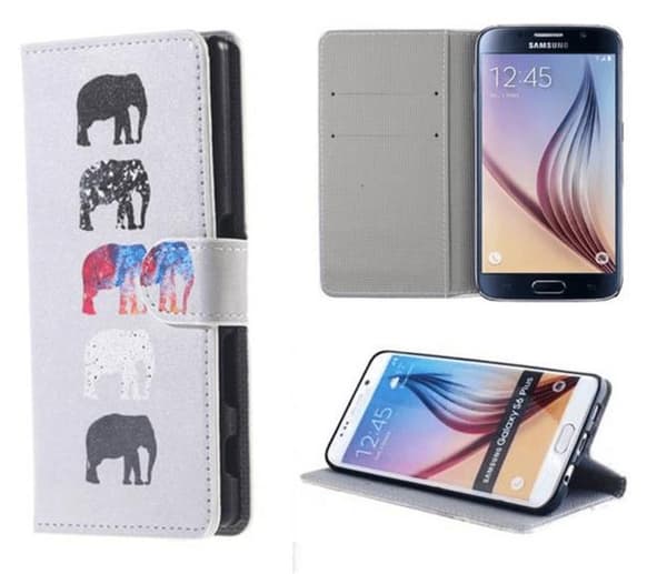Plånboksfodral Samsung Galaxy S6 Edge Plus - Elefanter