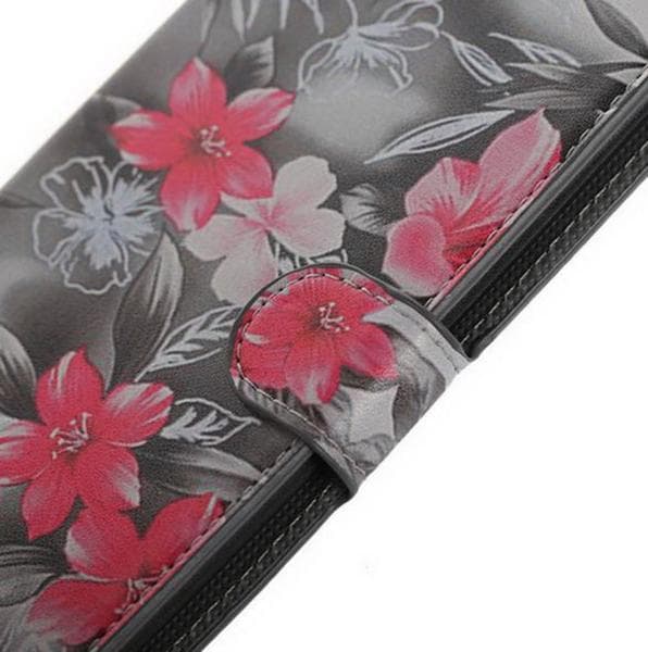 Plånboksfodral LG G4 - Svartvit  med Blommor