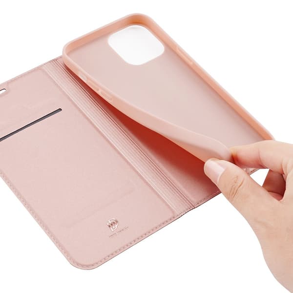 Dux Ducis PU Läder Plånboksfodral iPhone 12 Pro Max - Rose Gold